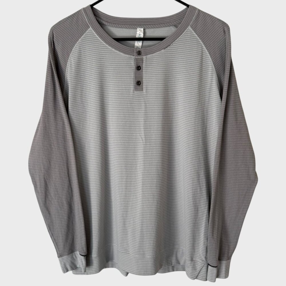 Lululemon Runamuck Henley Pullover Gray Women's Size 8 Athletic Long-Sleeve Top